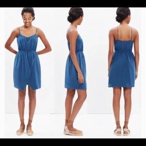 Madewell Blue Silk Spaghetti Strap Dress Size 6